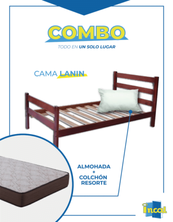 Combo cama madera modelo Lanin