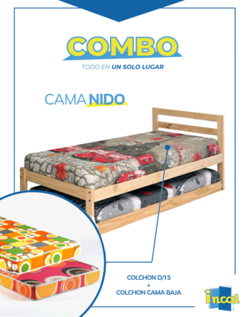 Combo cama madera modelo Nido